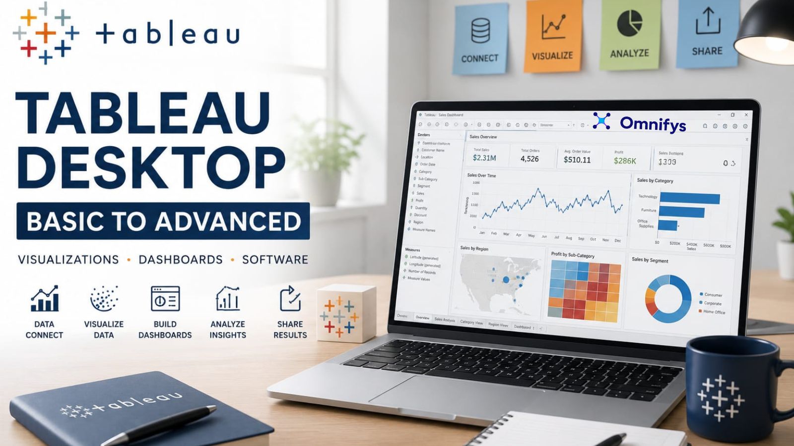 Tableau Desktop Basic to Advanced (Visualizations Dashboards Software)