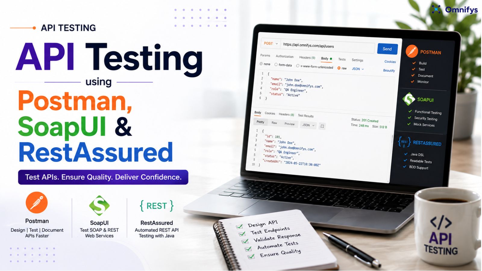 API Testing using Postman, SoapUI & RestAssured